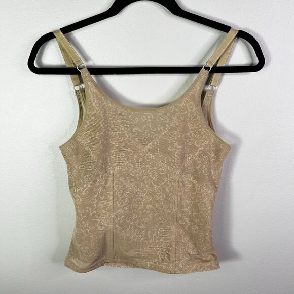 Danbali beige 15 hook boned floral corset size XXL - Picture 2 of 8